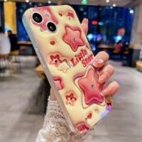 KOSLAM เคสสำหรับ Apple iPhone โทรศัพท์ทนต่อสิ่งสกปรก3D ดาว,โทรศัพท์14 Pro 14 Pro 14 Plus14 13 12 11 Pro Max 13 12 Mini XR XR X 7P 8 Plus 2023ปลอกโทรศัพท์มือถือ TPU นิ่มสไตล์ใหม่มีในสต็อก