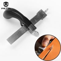 WUTA Professional Sharp Leather Strap String Belt Cutter Adjustable DIY Hand Cutting Tool with 2 Blades Craft Leather Tools Adhesives Tape