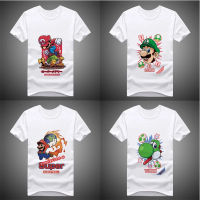 Mario Bros เสื้อยืดผู้ชายผู้หญิงแขนสั้น Tshirt ฤดูร้อนการ์ตูนนักเรียนรอบคอวัยรุ่นเสื้อยืดหลวมและ Casual