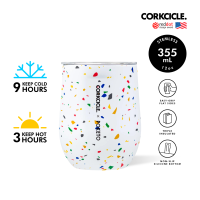 CORKCICLE แก้วสแตนเลสสูญญากาศ 3 ชั้น กักเก็บความเย็นได้นานถึง 9 ชม. เก็บความร้อนได้ 3 ชม.STEMLESS - POKETO WHITE TERR