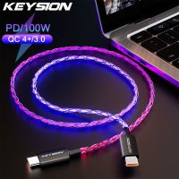 KEYSION สายเคเบิล100W USB-C ถึง Type C,สายชาร์จเร็ว PD สำหรับ Redmi Note11 Samsung S22 Macbook Pro