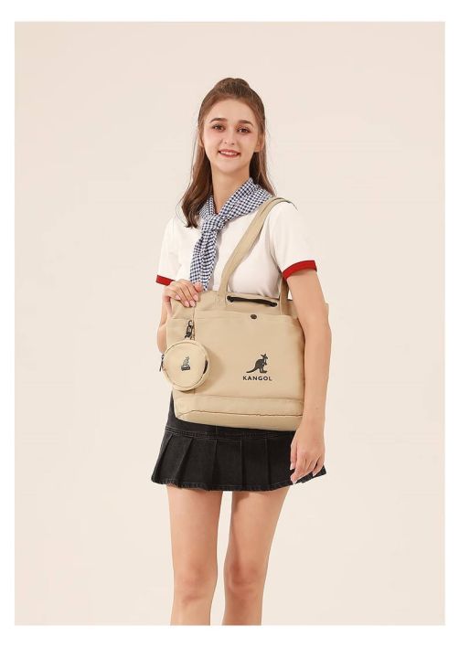 genuine-kangol-kangaroo-tote-bag-medium-size-college-student-commuter-bag-diamond-large-capacity-fashion-all-match-shoulder-bag
