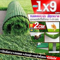 ขนาด 1x9 เมตร(9ตรม.)หญ้าเทียมใบ 2 ซม กัน UV คุณภาพดีเกรดเอสำหรับตกแต่งสวน ตกแต่งบ้าน ร้านค้า หญ้าปูพื้น หญ้าเทียมถูกๆ มีทุกขนาดสอบถามได้