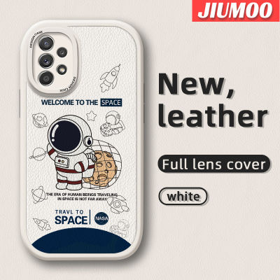 JIUMOO เคสปลอกสำหรับ Samsung A52s 5G A52 4G A52 5G เคสลายการ์ตูนน่ารักสำหรับนักบินอวกาศดีไซน์ใหม่เคสฝาปิดซิลิโคนนุ่มเคสใส่โทรศัพท์หนังกันกระแทกเลนส์กล้องถ่ายรูปเคสป้องกันรวมทุกอย่าง