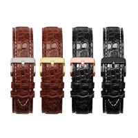 “：{ Genuine Leather Crocodile Skin Watch Band Mens Watch Strap For Armani Tissot Fossil Citizen   Watch Bracelet 22Mm