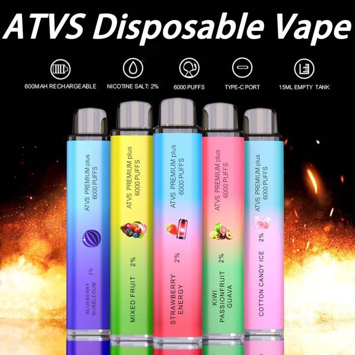 ATVS Disposable Vape 6000 Puffs 2 NIC 15ml Pods puff In stock legal