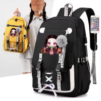 Demon Slayer Backpack for Women Men Student Large Capacity Breathable Printed Fashion Personality Multipurpose Bags