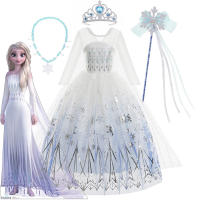 Hotwisney Frozen 2สีขาว ชุดเจ้าหญิงสำหรับเด็กทารก Comic Con ชุด Snow Queen คอสเพลย์เครื่องแต่งกายเด็ก Carnival เสื้อผ้า