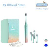 ZR IPX8แปรงสีฟันไฟฟ้าพลังคลื่นเสียง Z7one กันน้ำไล่ระดับสีแปรงฟอกสีฟันหัวคู่เป็นของขวัญที่ชาร์จ USB