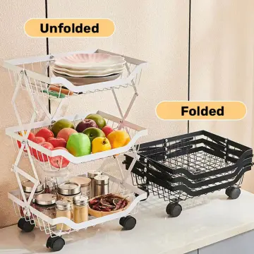 Multi Purpose Large Capacity 5 Tier Fruit Vegetable Storage Basket Rack  Rotating Kitchen Trolley Carts Easy Assemble - China Kitchen Trolleys, Vegetable  Storage