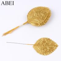 hot【cw】 24pcs/lot Artificial Gold for Wedding Decoration Wreath Garland Fake Silk Leaves Bouquet