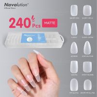 Navolution 240pcs False Nails Acrylic Press on Nails Coffin Artificial Nails Clear Fake Nail Tips for Extension Manicure Tool