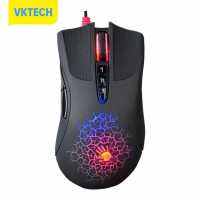 [Vktech] A90คาเฟ่ครัวเรือนเรืองแสงสาย4000Dpi เมาส์สำหรับโน้ตบุค USB เมาส์สำหรับเล่นเกมส์พราว