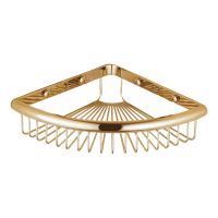 ♂✚ All copper triangle basket nail free European style toilet corner rack bathroom gold basket single-layer shelf no punching