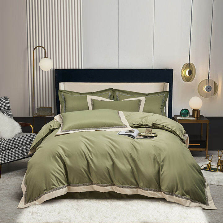 cod-live-sale-pure-color-hollow-high-end-four-piece-set-simple-light-luxury-home-wind-bedding-quilt-cover-custom