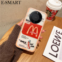 เคสมือถือ Huawei Mate60 Pro โปรเคสโทรศัพท์ลายแฮมเบอร์เกอร์ฝาหลังกาแฟแฟชั่นนิ่ม TPU โปร่งใสกันกระแทกสำหรับ Huawei Mate 60 Pro