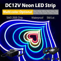 Neon LED Strip Light 16.4ft 12V พร้อมอะแดปเตอร์ไฟเชือกซิลิโคนกันน้ำไฟ LED นีออนแบบยืดหยุ่นสำหรับในร่มกลางแจ้ง