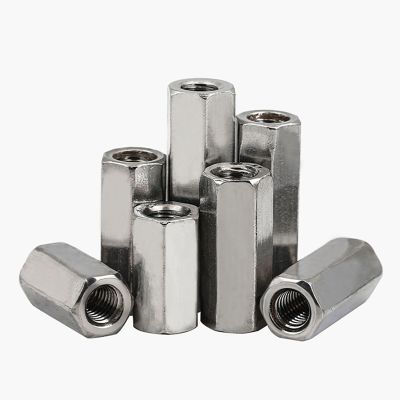 Right and Left Thread Hex Rod Coupling Nuts 304 Stainless Steel Long Hex Nut Connection Thread Nut M3 M4 M5 M6 M8 M10 Nails  Screws Fasteners