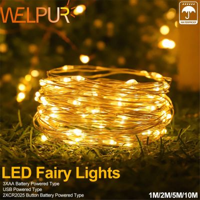 Garland Led Fairy Lights Copper Wire String 1/2/5/10M Holiday Outdoor Lamp For Christmas Tree Wedding Party Decoration