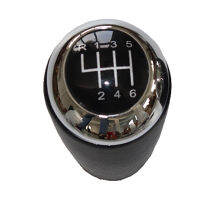 Chrome &amp; Leather Car Shift Gear Knob For MAZDA 3 BK BL (06-12) 5 CR CW (05-13) FOR MAZDA 6 II GH (07-12) CX-7 ER (06-12)