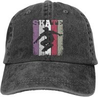 Skate Retro Vintage Skater Skateboarding Gift Baseball Caps Adult Adjustable Denim Cap