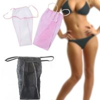 hot●۩ 100pcs Disposable Non Woven Fabrics Women Spa Hygienic T Thong Underwear With Elastic Waistband Individually Wrapped Panties 9234