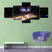 5แผงเกมบาสเกตบอลที่ Staples Center Los Angeles-ภาพบาสเกตบอลภาพวาดผ้าใบ Art HD พิมพ์ Room Decor-5ชิ้น