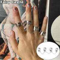 Fairy Castle】ชุดแหวนเปิดนิ้วหลายนิ้วสำหรับผู้ชายผู้หญิง,เครื่องประดับแฟชั่นสำหรับพิธีคอนเสิร์ตงานปาร์ตี้ของขวัญ