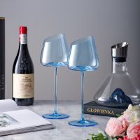 Black bow tie goblet ice blue crystal glass red wine glass oblique flamingo wine glass home restaurant gift wine set glass