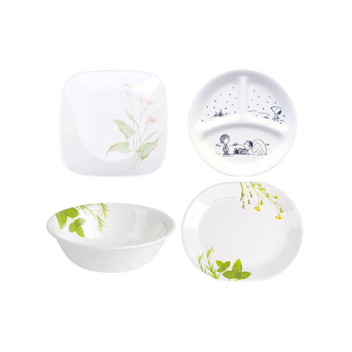 Corning loose porcelain corelle fish plate oval fruit plate glass plate children's tableware two