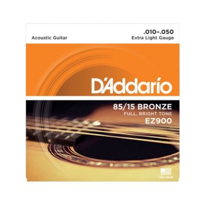 สายกีตาร์โปร่ง เบอร์ 10 D’Addario EZ900 American Bronze 85/15 Extra Light 010-050