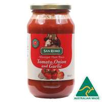 [Limited Deal] Free delivery จัดส่งฟรี  Sanremo Tomato Onion Garlic Pasta Sauce 500g. Cash on delivery เก็บเงินปลายทาง