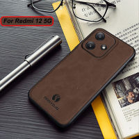 เคสหนังสำหรับ Redmi 12 5G 2023กรอบโทรศัพท์ชุบโลหะสี่เหลี่ยมสำหรับ Redmi 12 C 12C Redmi124G 5G 2023แฟชั่นคู่นุ่มกันกระแทกเคสกันกระแทกฝาครอบด้านหลัง