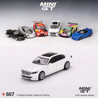 MINI GT 1:64รุ่นรถ Alpina B7 XDrive Alpine Alloy Die-Cast Vehicle #557 LHD สีขาว