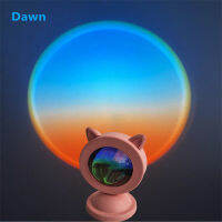 Sunset Projector Lamp USB Powered Rainbow Night Light Cute Animal Ear Shape Projector Lamp for Photography Living Bedroom Decor