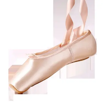 White satin ballet hot sale shoes with ribbon