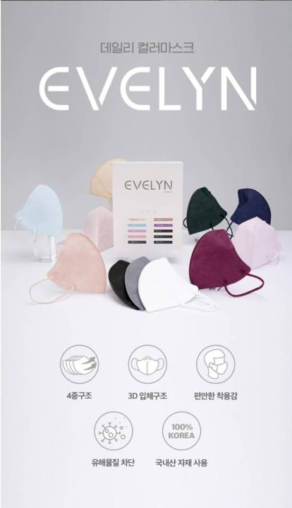 evelyn-mask-แมสเกาหลี-พร้อมส่ง-แมสซอจุน-1ชิ้นต่อซอง-แมสเกาหลีแท้-หน้ากากอนามัยเกาหลี-กรอง-4ชั้น-ของแท้-100