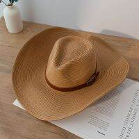 ฤดูร้อน Big Edge Wild Sun Cap ชายและหญิงคาวบอยกลางแจ้งครีมกันแดดหมวกฟางพับเก็บได้หมวกดัดผมชายหาดตกปลาหมวกลําลอง♨