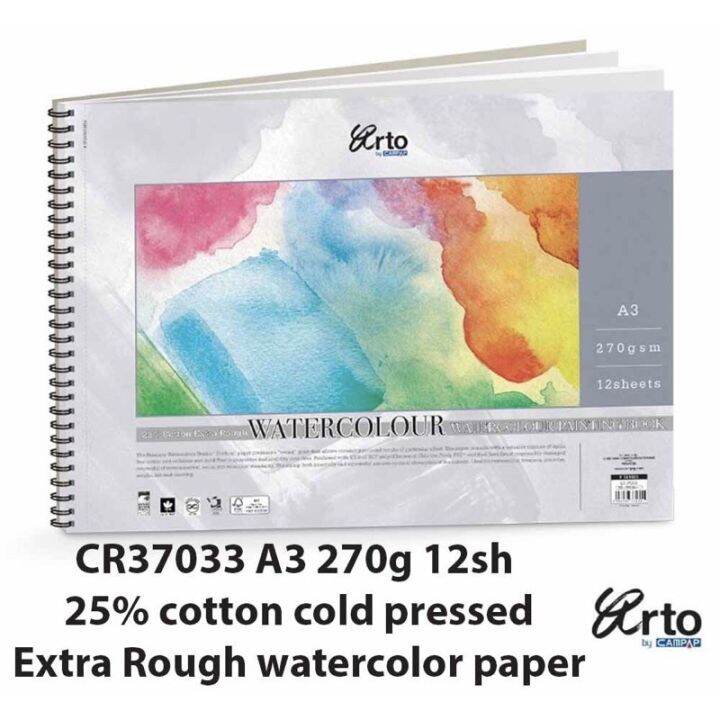 Watercolour Painting Book 270gsm (Cotton Extra Rough) by Campap ARTO ...