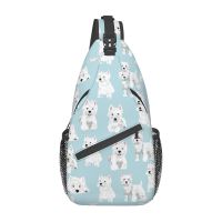 Westie Cute Puppy Crossbody Sling Bag Small Chest Bag West Highland Terrier Dog Shoulder Backpack Daypack Hiking Travel Sports Running Belt