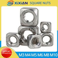 【CW】 M3 M4 M5 M6 M8 M10 304 Stainless Steel Square Nuts Din557 Gb39 Metric Thread Thin Quadrilateral Nut Hardware Fasteners