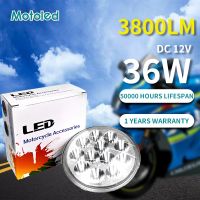 Motoled หลอดไฟ LED 36W 5.75นิ้ว12ไฟ LED สีขาวลำแสงต่ำไฟหน้ารถจักรยานยนต์ DRL สีน้ำเงินสำหรับชอปเปอร์ซูซูกิ Cbr600rr GN125