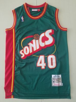 Ready Stock Most Popular Mens No.40 Shawn Kemp Seattle Supersonics Mitchell Ness 1995-96 Hardwood Classics Swingman Jersey -Green