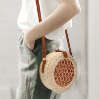 Hand-ided Bag Messenger Bag Beach Round Rattan