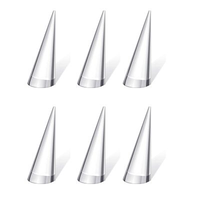 6Pcs Acrylic Crystal Ring Holder Wedding Ring Display Cone Support Holder Single Finger Rings Showcase Stand