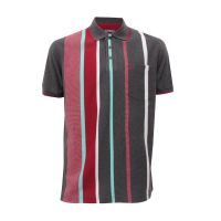 DURBAN Mens Grey Stripe Polo Tee 100 COTTON