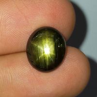 พลอย สตาร์ แซฟไฟร์ ธรรมชาติ แท้ ( Natural Black Star Sapphire ) หนัก 8.07 กะรัต