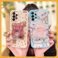 cute Rotatable stand Phone Case For Samsung Galaxy A23/SM-A235F Liquid silicone shell Glitter Skin-friendly feel