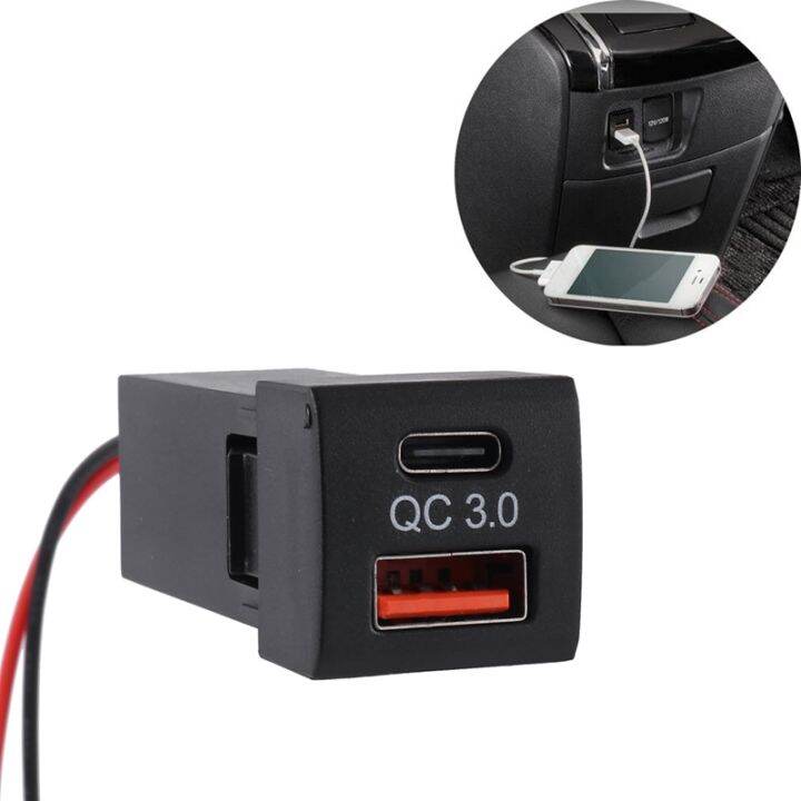 car-dual-usb-charger-socket-pd-type-c-adapter-for-toyota-qc-3-0-quick-charge