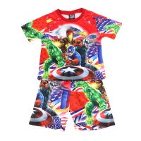 2022 New Boys Sets Short-sleeved Summer Cartoon Avengers Childrens Shorts kids Pajamas Outfits Marvel Clothes Suit 3-8 Y